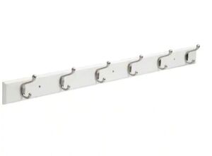 Liberty 45 in. White and Satin Nickel Hook Rack