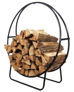 Sunnydaze Decor 48 in. Black Steel Outdoor Log Hoop