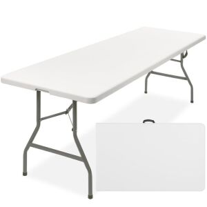 8ft Portable Folding Plastic Dining Table w/ Handle, Lock 