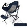 Gymax Hammock Camping Chair with Retractable Footrest and Carrying Bag