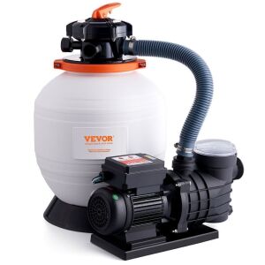 VEVOR Sand Filter Pump for Above Ground Pools, 14-inch, 3000 GPH, 3/4 HP, 6-Way Multi-Port Valve & Strainer Basket