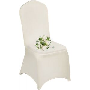 VEVOR 100 PCS Ivory Polyester Spandex Chair Covers, Flat-Front 