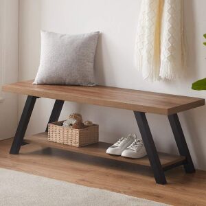 LVB Industrial Entryway Bench, 47", Oak 