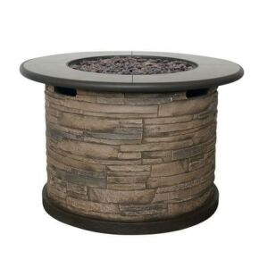 Bond Orchards Park 35" Round 50,000 BTU Faux Stone and Porcelain Fire Pit - Crack on Top & Small Blemishes 