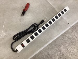 Metal 12 Outlet Power Strip, 6' Cord 