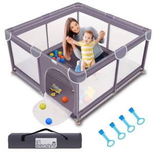 Baby Playpen for Babies and Toddlers And Kids, 50 x 50 inch for Indoor & Outdoor, Large Portable Play Yard with Carrying Bag, Anti-Slip Base, Li'l