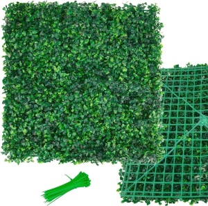 Boxwood Panels 12 Pack Grass Wall Panels 20 x 20 Inch - Boxwood Faux Grass Wall Panels Artificial Boxwood Panels for Indoor Outdoor Garden Greenery Wall