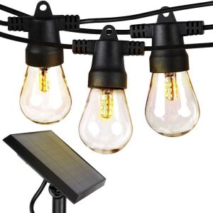 Brightech Ambience Pro Solar Powered Outdoor String Lights 37' 3000k Soft White 