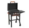 Blackstone On The Go 2-Burner Propane Gas Grill 22 in. Flat Top Griddle in Black with Hood