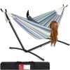 2-Person Brazilian-Style Double Hammock w/ Carrying Bag and Steel Stand 118.75"(L) x 48"(W) x 43"(H)