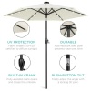 Outdoor Solar Patio Umbrella w/ Push Button Tilt, Crank Lift - 7.5ft