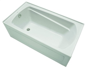 Mirabelle MIRBDS6032LWH White Bradenton 60" X 32" Three-Wall Alcove Soaking Tub with Left Hand Drain