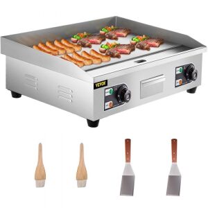 VEVOR 26" 3200W Electric Flat Top Grill w/Drip Hole, Stainless Steel, No Plug 