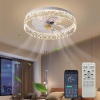 Kexcbogj 2023 Upgraded 360 BegreesRotatable Ceiling Fan 2098Y White Ceiling Fans with Lights App & Remote Control, Timing & 3 Led Color Led Ceiling