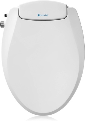 Brondell Bidet Toilet Seat Non-Electric Swash Ecoseat, Fits Elongated Toilets, White - Dual Nozzle System, Ambient Water Temperature - Bidet with Easy