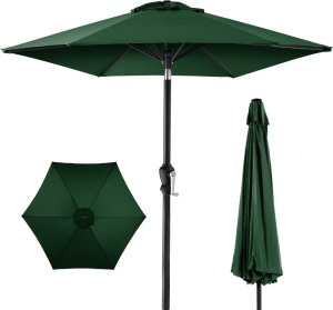 Outdoor Market Patio Umbrella w/ Push Button Tilt, Crank Lift - 7.5ft