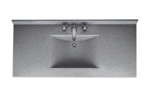 Swan Contour 49 in. W x 22 in. D Solid Surface Vanity Top with Sink in Gray Granite