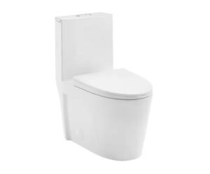 Swiss Madison St. Tropez 1-Piece 1.1/1.6 GPF Dual Flush Elongated Toilet in Glossy White, Seat Included