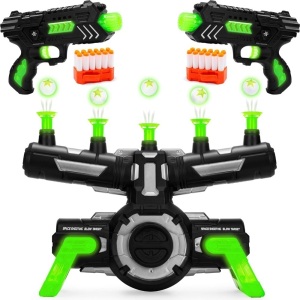 Best Choice Products Floating Target Shooting Game Set w/ 2 Glow-in-The-Dark Foam Dart Gun, 24 Darts & Dart Clips