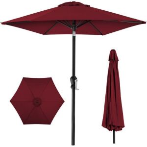 Outdoor Steel Market Patio Umbrella Decoration w/ Tilt, Crank Lift - 10ft 