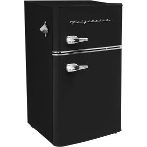 Frigidaire Retro 3.2 Cu. Ft. Mini Fridge with Top Freezer Black - Dent on Door 