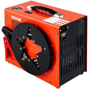 VEVOR PCP Air Compressor, Auto-stop Powered by DC 12V or AC 110V/220V, 4500Psi/30Mpa/300Bar w/Built-in Water/Oil Adapter & Cooling Fan 