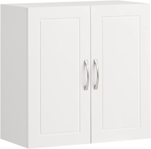 SoBuy FRG231-W,Wall Storage Cabinet Unit with Double Doors,Kitchen Bathroom Wall Cabinet,Garage or Laundry Room White