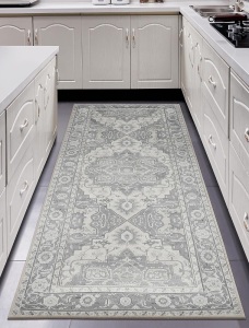 MaxRugrs Kitchen Rug Runner for Hallways 2'6"x6' No Crease Machine Washable Stain Resistant Non Skid Rubber Backing Mat-Bedroom & Laundry - Vintage Floor Carpet Family & Pet Friendly