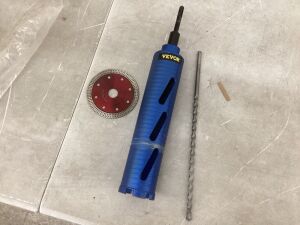 VEVOR 2.5" Diameter 5/8"-11 Threaded 9.5" Depth Diamond Dry Coring Bore Tool with a Pilot Bit & 4.5" Blade