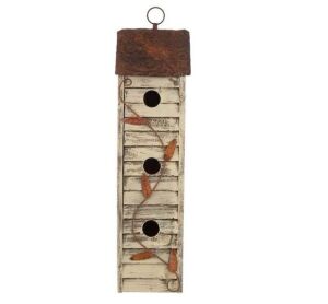 Glitzhome 18 in. H Distressed Solid Wood Birdhouse