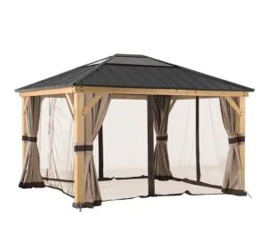 Sunjoy Universal Curtains and Mosquito Netting for 11 ft. x 13 ft. Wood Gazebos