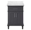 Sonoma 24 in. W x 20 in. D x 34 in. H Single Sink Bath Vanity in Dark Charcoal with Carrara Marble Top