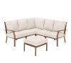 Hampton Bay Geneva 6-Piece Brown Wicker Outdoor Patio Sectional Sofa Seating Set with Ottoman and Slip Covers