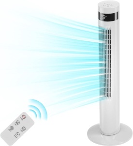 Tower Fan Portable Electric Oscillating Fan Quiet Cooling Remote Control Standing Bladeless Floor Fans 3 Speeds Wind Modes Timer Bedroom