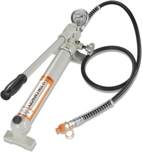 12 Ton Capacity - Hydraulic Hand Pump with Pressure Guage (NPT 1/4 Male Coupler Included)