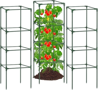 3Pack Tomato Cages for Garden,57*15.4*15.4 Inches Square Tomato Plant Cage Support Heavy Duty Pole,Steel Plant Tower Stakes,Cherry Tomato Trellis Cucumber