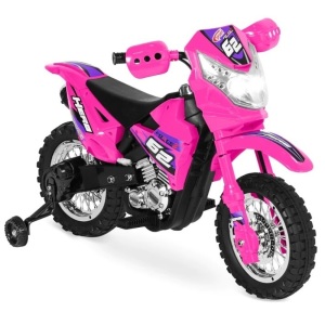 6V Kids Electric Ride-On Motorcycle Toy w/ Training Wheels, Lights, Music 40"(L) x 20"(W) x 28"(H)