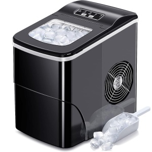 Countertop Ice Maker Machine, Portable Ice Makers Countertop, Make 26 lbs ice in 24 hrs,Ice Cube Ready in 6-8 Mins with Ice Scoop and Basket