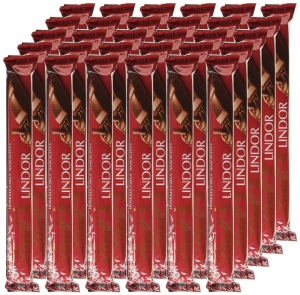 Lindt LINDOR Milk Chocolate Truffle Bar, Chocolate Candy Bar with Smooth Center, Great for gift giving, 1.3 oz. (30 Pack)