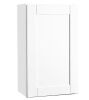 Hampton Bay Shaker 18 in. W x 12 in. D x 30 in. H Assembled Wall Kitchen Cabinet in Satin White