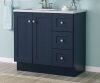 Glacier Bay Bannister 37 in. W x 19 in. D x 35 in. H Single Sink Bath Vanity in Deep Blue with White Cultured Marble Top