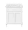 Sonoma 30 in. W x 22 in. D x 34 in. H Single Sink Bath Vanity in White with Carrara Marble Top