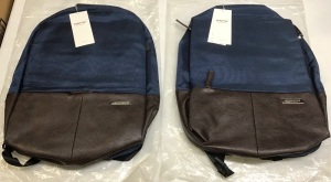 Lot of (2) Runpow Casual Backpacks, Navy Blue/Black - NEW