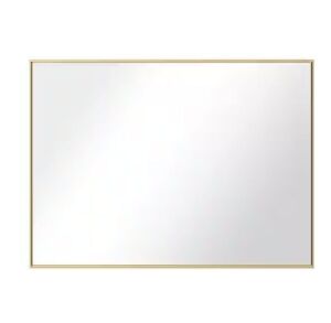 30 in. W x 24 in. H Modern Medium Rectangular Aluminum Framed Wall Mounted Bathroom Vanity Mirror in Gold