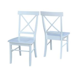 Alexa Pure White Wood X-Back Chair, Set of 2