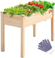 TMEE 3FT Raised Garden Bed with Legs, Elevated Garden Box for Vegetable, Flower, Herb, Wood Planter Load Up to 250 Pounds for Gardening in Backyard Patio - Easy Assembly, 30in Height