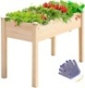 TMEE 3FT Raised Garden Bed with Legs, Elevated Garden Box for Vegetable, Flower, Herb, Wood Planter Load Up to 250 Pounds for Gardening in Backyard Patio - Easy Assembly, 30in Height