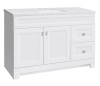 Home Decorators Collection Sedgewood 48.5 in. W x 18.8 in. D x 34.4 in. H Freestanding Bath Vanity in White with Arctic Solid Surface Top