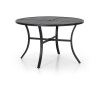 PHI VILLA 42 in. Black Round Metal Outdoor Dining Table