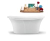 Streamline 59 in. Acrylic Flatbottom Non-Whirlpool Bathtub in Glossy White with Matte Black Drain